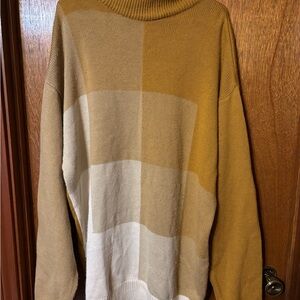 Colorblock mock neck oversized Sweater